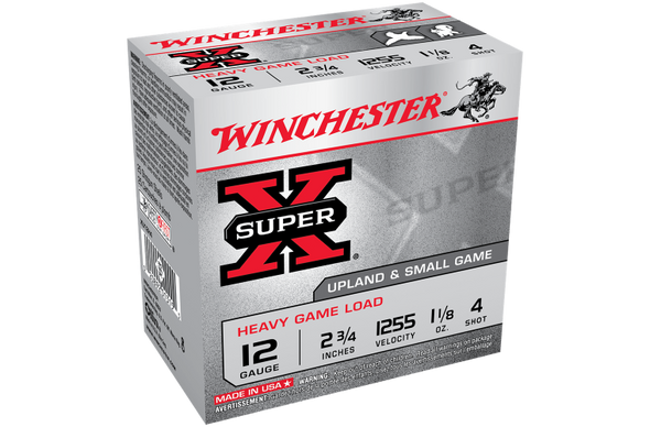 WINCHESTER 12G (NO. 4) SUPER X FIELD SHOTSHELL (25PK)