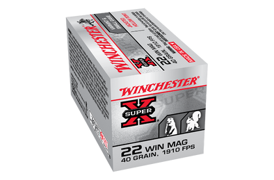 WINCHESTER 22 WMR SUPER X 40GR JACKETED HOLLOW POINT 1910FPS (50PK)