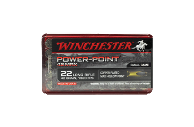 WINCHESTER 22LR POWER POINT 42GR COPPER PLATED HOLLOW POINT 1320FPS (50PK)