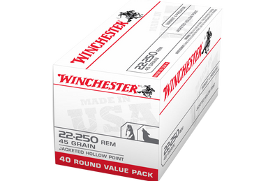 WINCHESTER 22-250 REM 45GR JHP (40PK)