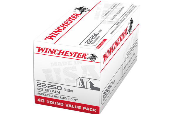 WINCHESTER 22-250 REM 45GR JHP (40PK)