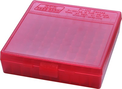 MTM 100RD AMMO BOX PISTOL 38 / 357 [CLR:RED]