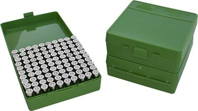 MTM 100RD AMMO BOX PISTOL 45LC [CLR:GREEN]