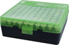 MTM 100RD AMMO BOX PISTOL 45LC [CLR:GREEN / BLACK]