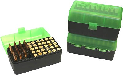 MTM 50RD AMMO BOX RIFLE LGE 270 [CLR:GREEN / BLACK]