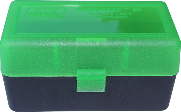 MTM 50RD AMMO BOX RIFLE MED 308 [CLR:GREEN / BLACK]