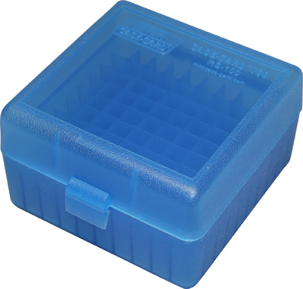 MTM 100RD AMMO BOX DELUXE RIFLE MED 308 [CLR:BLUE]