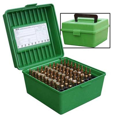 MTM 100RD AMMO BOX DELUXE RIFLE LGE 300WM [CLR:GREEN]