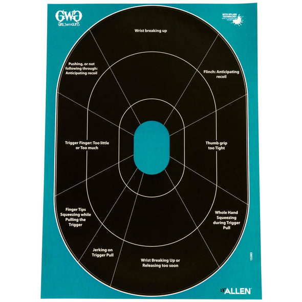 ALLEN GWG SPLASH ADHESIVE 12x18" HANDGUN TRAINER TARGET 5PK