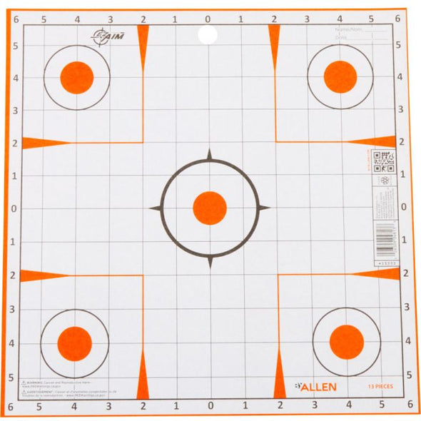 ALLEN EZ AIM PAPER 12"x12" SIGHT IN GRID TARGET 12PK