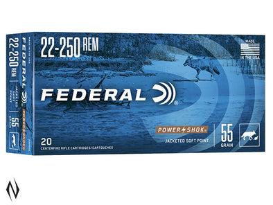 FEDERAL 22-250 REM POWER-SHOK [WT:55GR SP]