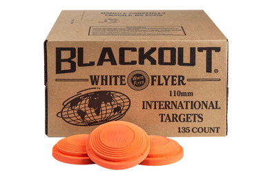 WHITE FLYER BLACKOUT INTERNATIONAL ORANGE CLAY TARGETS (135 BOX) 