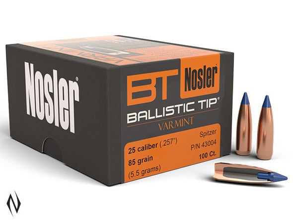 NOSLER 257 85GR BALLISTIC TIP 100PK
