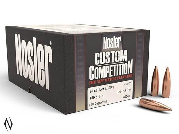 NOSLER 308 155GR HPBT CUSTOM COMP 100PK