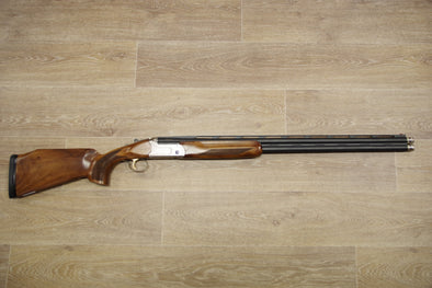 S/H AKKAR CHURCHILL TRAP O/U ADJUSTABLE STOCK SHOTGUN 12G (FK064)