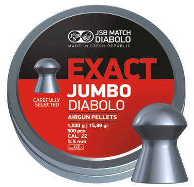 JSB DIABOLO EXACT JUMBO STANDARD 22 PELLETS 15.89GR (500PK)