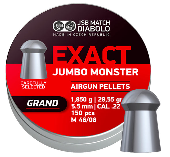 JSB DIABOLO EXACT JUMBO MONSTER GRAND 22 PELLETS 28.55GR (150PK)