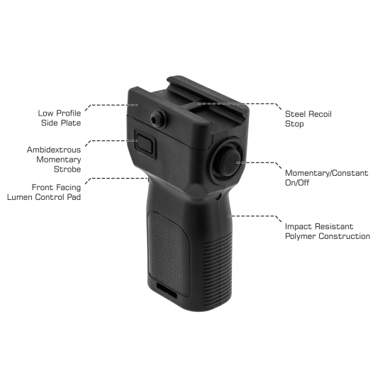 LEAPERS UTG FORE-GRIP - PIC MOUNT - 400LM TORCH