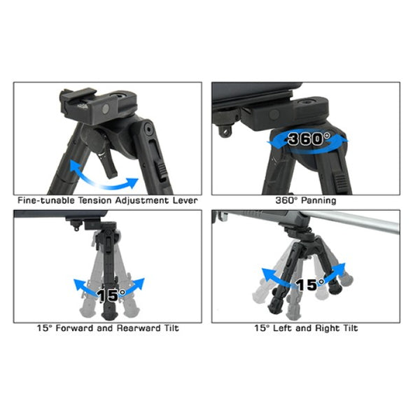 LEAPERS UTG RECON 360 BIPOD - PICATINNY [HT:8.0" - 12.0"]