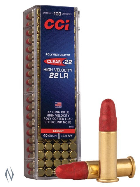 CCI 22LR CLEAN-22 RED 40GR HV TARGET LRN 1235FPS (100PK)