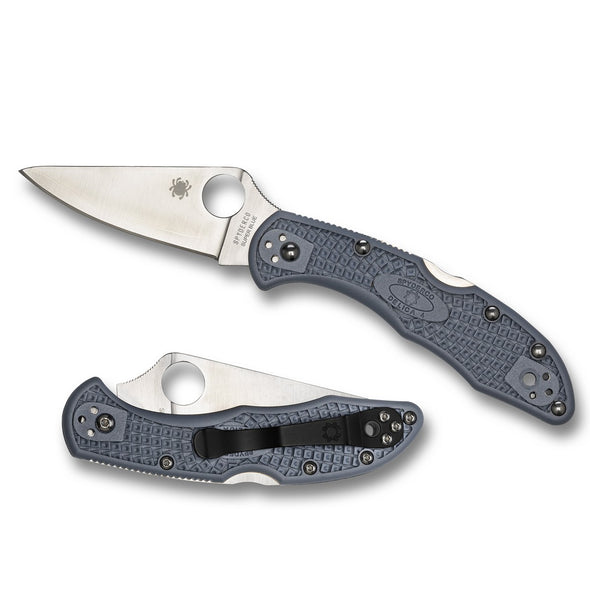 SPYDERCO DELICA 4 LIGHTWEIGHT GREY FLAT GROUND - PLAIN BLADE