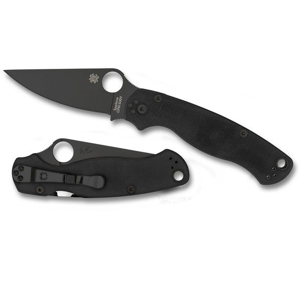 SPYDERCO PARA MILITARY 2 G10 BLACK  - BLACK PLAIN BLADE