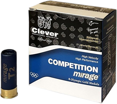 CLEVER MIRAGE T2 COMPETITION 12G 28GM 2 3/4" #8 1250FPS (250 SLAB)