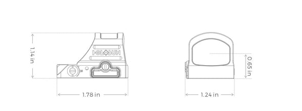 HOLOSUN HS507C RED DOT SIGHT 2 MOA DOT / 32 MOA CIRCLE - SOLAR - BATTERY