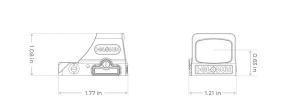 HOLOSUN HE508T-RD X2 MINATURE REFLEX (TITANIUM HOUSING) 2 MOA DOT / 32 MOA CIRCLE [CLR:RED]