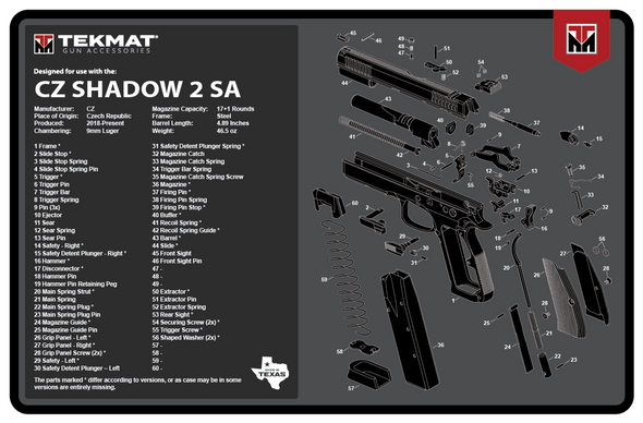 TEKMAT GUN CLEANING MAT - CZ SHADOW 2