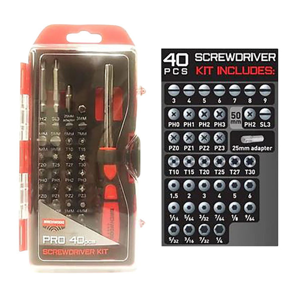 BIRCHWOOD CASEY SCREWDRIVER SET - PRO 40 PCE