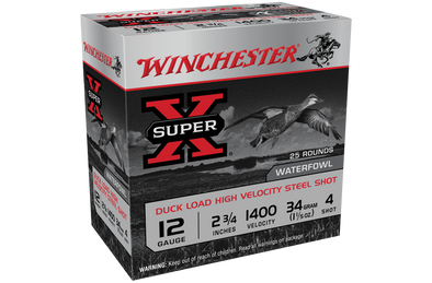 WINCHESTER 12G (NO. 4) SUPER X STEEL SHOTSHELL