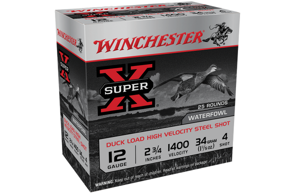 WINCHESTER 12G (NO. 4) SUPER X STEEL SHOTSHELL