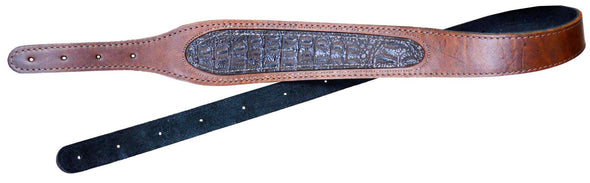 COLONIAL LEATHER CROC PRINT INLAY SLING 60mm [CLR:BROWN]