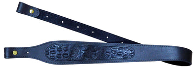 COLONIAL LEATHER CROC PRINT INLAY SLING 60mm [CLR:BLACK]